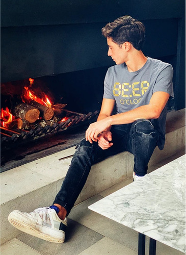 Playera Caballero Juvenil Beer O Clock Gris