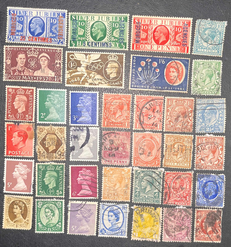 Sello Correo Antiguo Inglés 36 Estampillas Inglesas G. B (Usado)