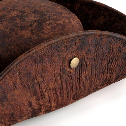 Sombrero De Pirata Tricornio Café Piel Sintética Unisex Medi