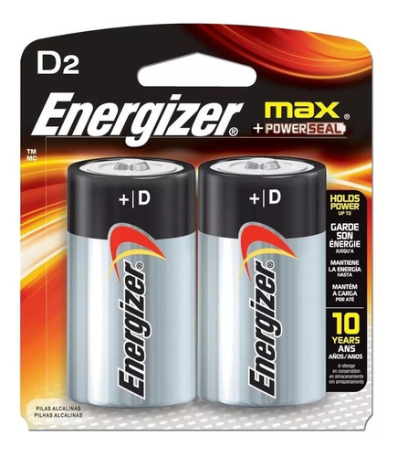 Pila Alcalina Energizer D Grande X 2 En Blister