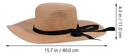 Sombrero Plegable Con Lazo De Paja Para Mujer, 1 Unidad, Som
