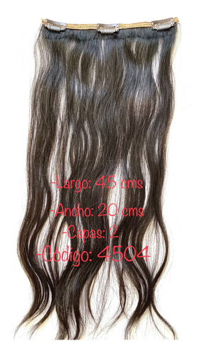 Cortina Pelo Cabello Natural 2 Capas 45 Cms X 20 Peinetas Negro