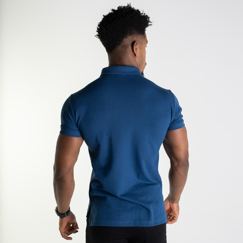 Camisa Polo Ralph Lauren Slim Masculino Algodão Piquet Azul