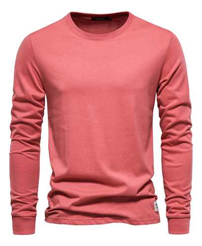 Top De Manga Larga Autumn Tide En Color Liso, Talla Europea