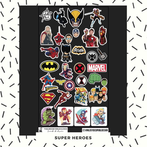 Sticker   Super Heroes Calcos Termo 