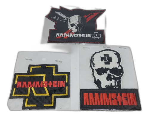 Set 3 Parches Bordados Rammstein 10cm Aprox