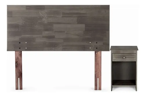 Cama Pratta 1 Plaza Pata Acero + Muebles Tabor Grafito