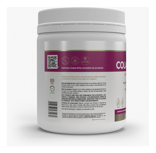 Kit 3 Colagentek Vitafor 300g Colágeno Hidrolisado Abacaxi