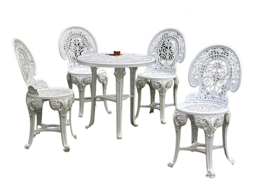 Conjunto Mesa 4 Cadeiras Colonial Plastico Confortável Festa