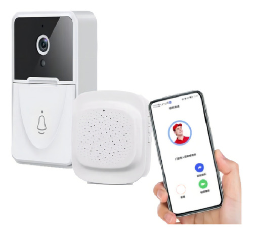 Campainha C/ Câmera E Áudio Videochamada Tempo Real Wifi Usb Cor Branco 110v/220v