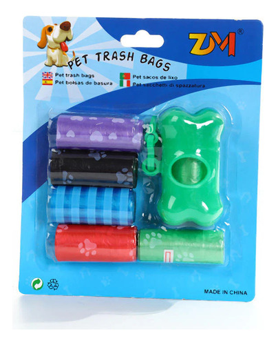 Dispensador De Bolsas Para Heces De Mascota Con 6 Rollos