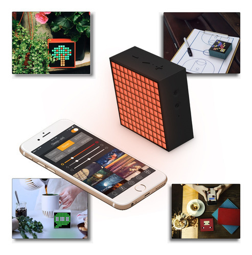 Parlante Bluetooth Portátil Divoom Timebox Para iPhone Android Color Negro
