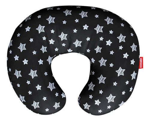 Funda De Almohada De Lactancia Negra Con Estampado De Estrel