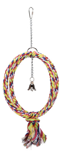 Periquito Ring Toy Bird Cotton Rope Fio De Aço Inoxidável
