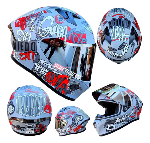 Casco para moto integral ICH Chimba parce  blanco mate talla M 