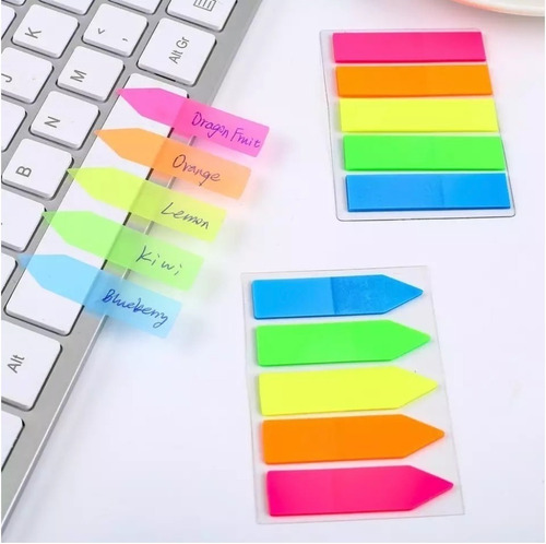 Imagem 2 de 8 de Post-its Coloridos Diversos Tamanhos Kit Com 10 Blocos