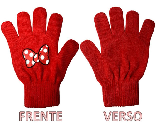 Imagem 3 de 4 de Kit Inverno Infantil Minnie Disney : Gorro / Touca + Luvas