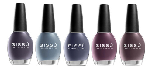 Bissu Mini Esmaltes Colección Campo De Moras- 5 Esmaltes 5ml Campo De Moras Mini
