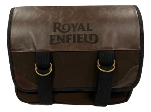 Alforge Lateral Lona C/ Couro Royal Enfield Super Meteor 650 Cor Marrom-escuro