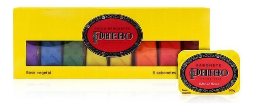 Phebo caixa presente com 8 sabonete 90 gr caixa amarela