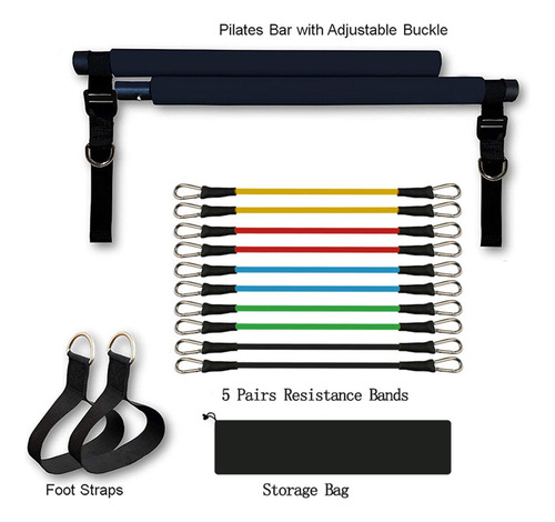 Kit De Barra De Pilates Portátil Con Banda De Resistencia Aj