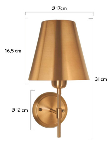 Arandela Clássica Charlote Com Cupula De Metal