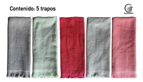5 Trapos Cocina Secadores Toalla De Cocina Paño 100%algodón