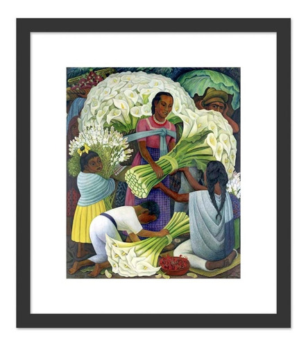 Cuadro Vendedora De Flores Diego Rivera 39x44 M Y C