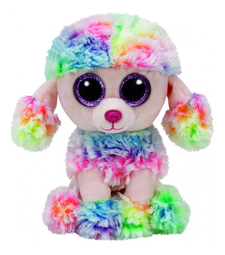 Rainbow Poodle Perro Ty Beanie Boo Original Peluche 15 Cm