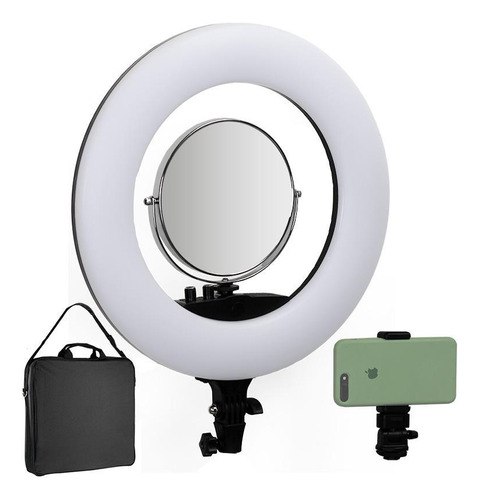 Ring Light Iluminador Led + Espelho E Suporte Celular