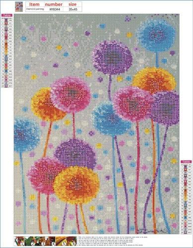 Imagen 1 de 4 de Pintura Diamante Diy Diamond Painting Kit Flores Chile