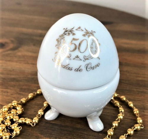 Imagem 2 de 4 de Porta-jóia E Terço Aparecida Bodas D Ouro 50 Anos Casamento