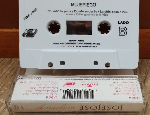 José José: Mujeriego, Cassette Original Excelente Condición (Usado)