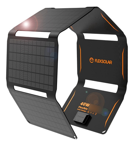 Cargador Solar Plegable Flexsolar 40w 6 Paneles 2 Usb Y Dc