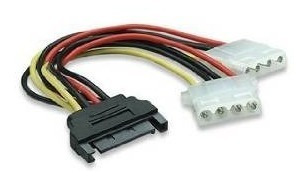 6  Sata De 15 Pines Macho A Dual 4-pin Molex Mujer Y Splitte