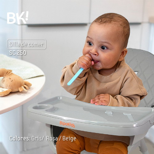 Silla De Comer Bebe 3 En 1 Bandeja Extraible Tela Lavable Color Beige CREAM BEIGE