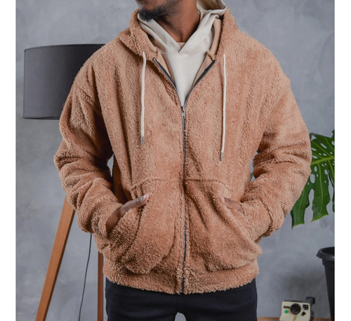Campera Abrigo Boxy Fit Lisa Básica Teddy