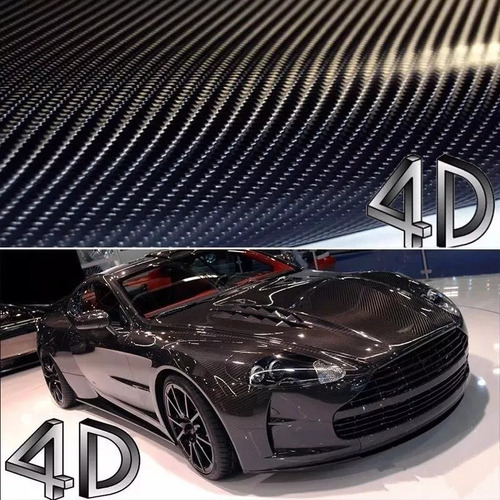 Envelopamento Fibra Carbono 4d Preto 2m X 70cm - Imprimax