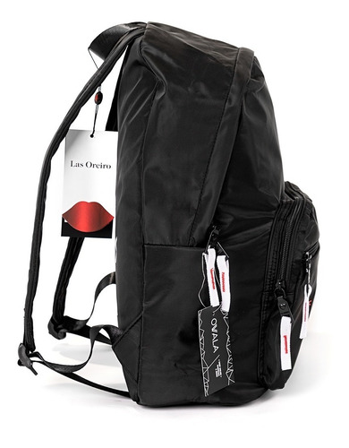 Imagen 6 de 6 de Mochilas Las Oreiro Original Mujer Urbana Negras Bolsillos