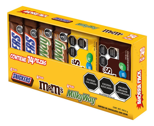 Snickers, M&ms Y Milky Way Surtido De Chocolates -14 Piezas