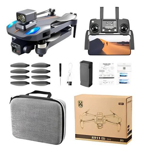 Drone Semiprofesional Gps Evita Obstáculos Motor Brushless Color Negro