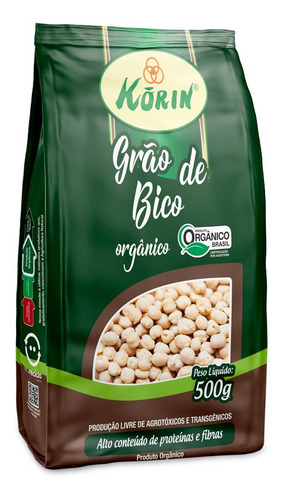 Kit 2x: Grão De Bico Orgânico Korin 500g