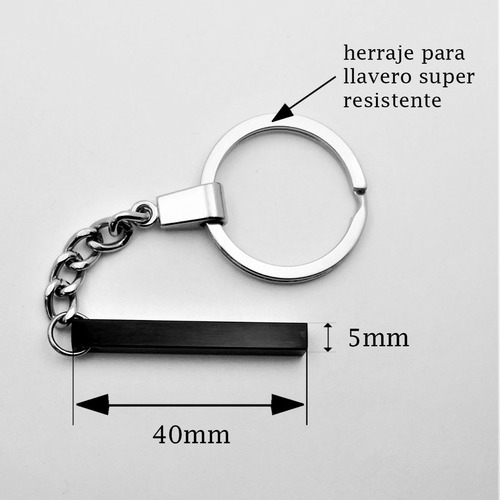 Imagen 3 de 7 de Llavero 4 Caras Texto Grabado Láser Personalizado 1064