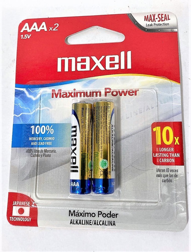 Pila Bateria Alcalina Aa Aaa Paquete De 4 Maxell Tienda