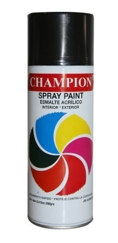 Pintura En Spray Negro Mate 415 Ml Champion 