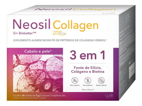 Neosil Collagen Colágeno Sabor Abacaxi Com 30 Sachês