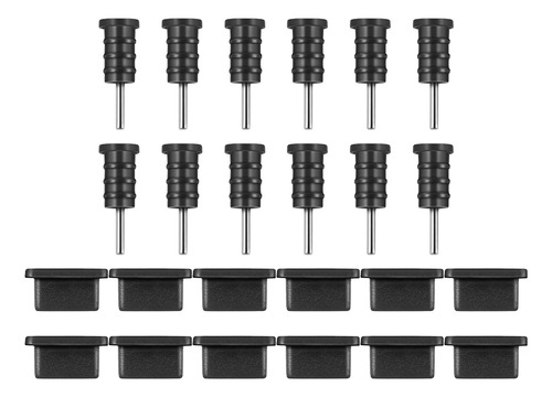 12 Pares De Tapones Antipolvo Para Conector De Auriculares Y