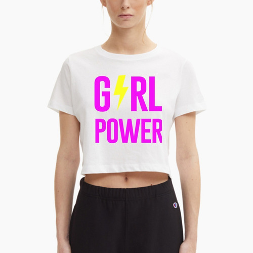 Playera Crop Top Deportivo  Girl Power  Ropa Mujer Deportiva