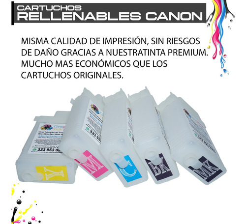 Cartucho Rellenable Compatible Canon Pfi 120 Tm 200 205 300