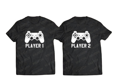 Playeras Gamer, Player 1 Player 2 Set Duo 2pzas